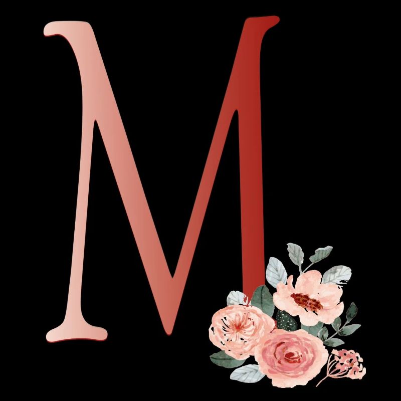 Lettre M avec des fleurs
