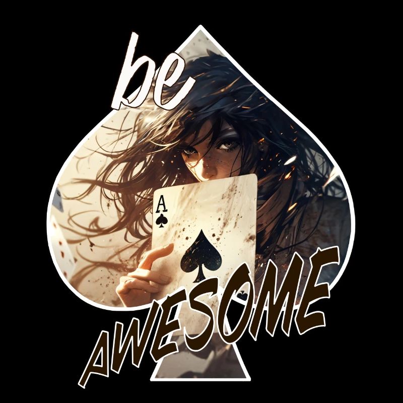 Poker-Spielkarten Motiv - be awesome