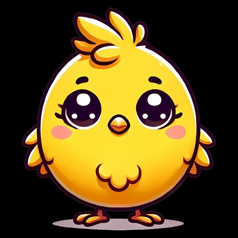 Adorable oiseau jaune dessin animé
