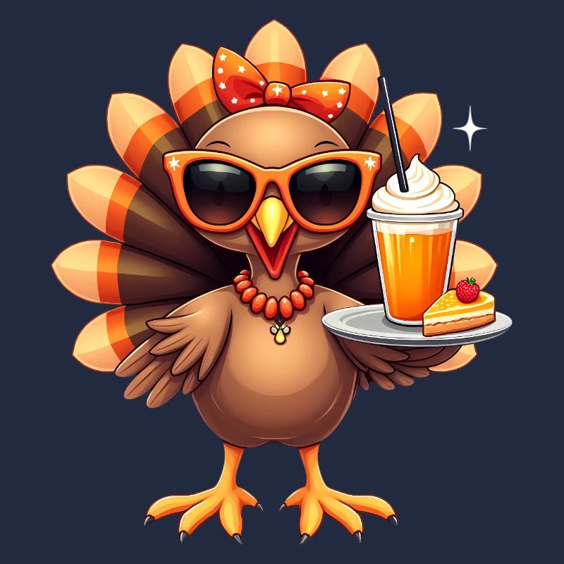 Dinde de Thanksgiving avec lunettes de soleil