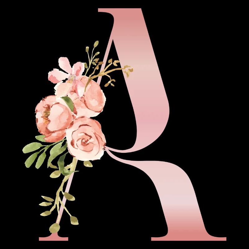 Monogramme A Florale Pastel