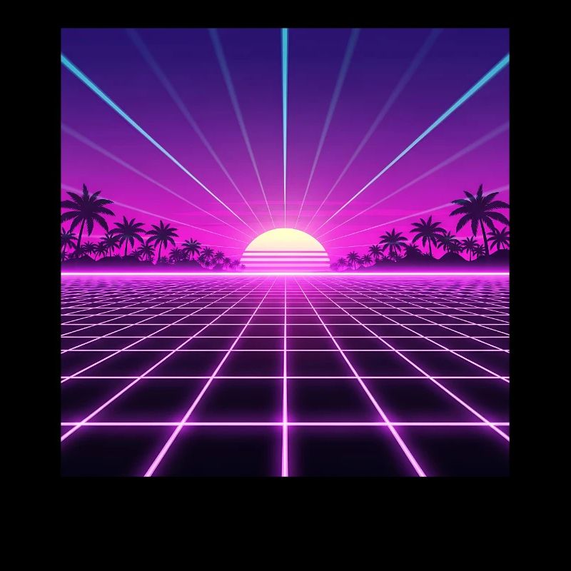 Sunset Neon Retrogrid retour aux années 90