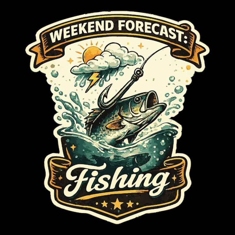 Motif rétro de la prévision du week-end pour la pêche