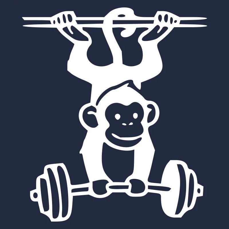 Puissance des primates - Haltérophilie singe (Blanc)