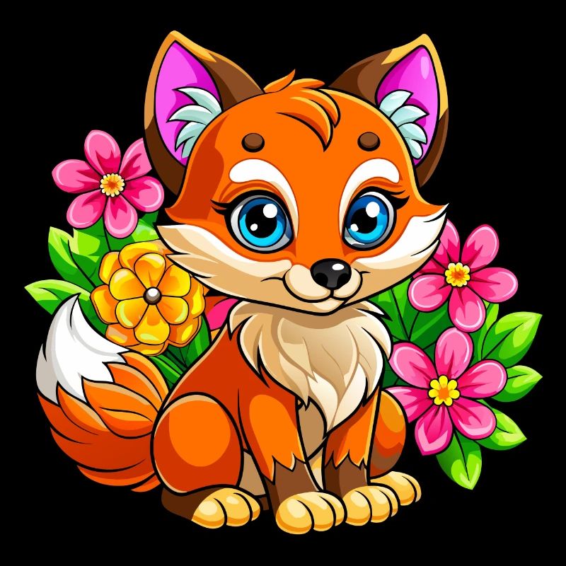 Renard amoureux des fleurs