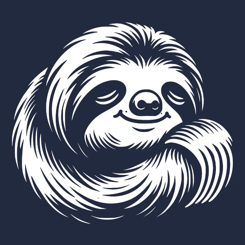 Cute sleepy sloth getting calm