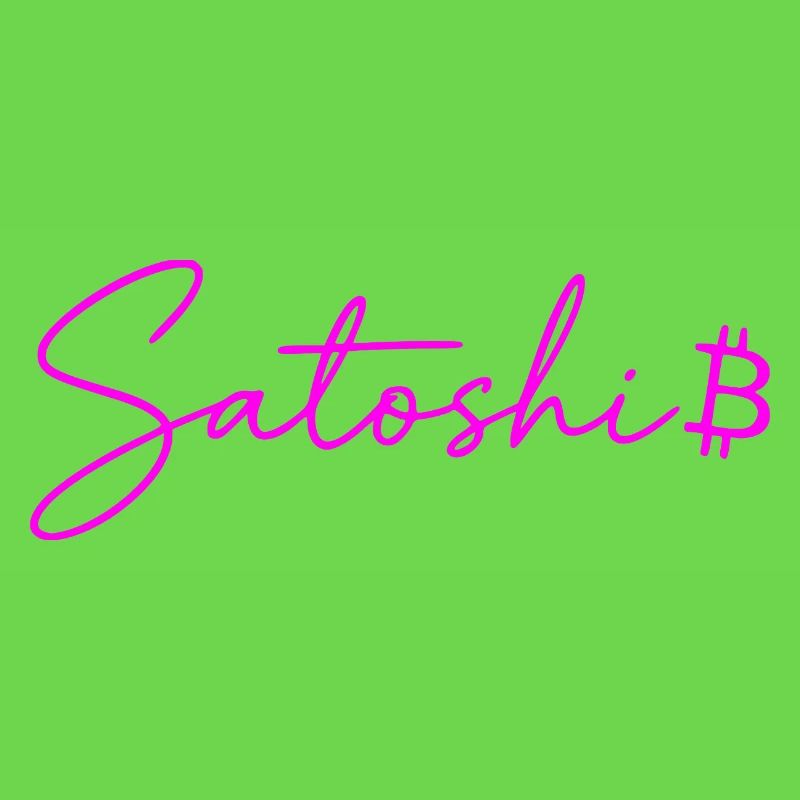 Satoshi Neon Lettering Bitcoin Script Pink