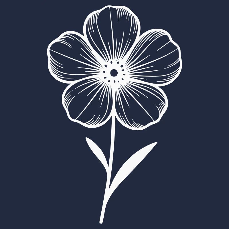 White graphic flower - color variable