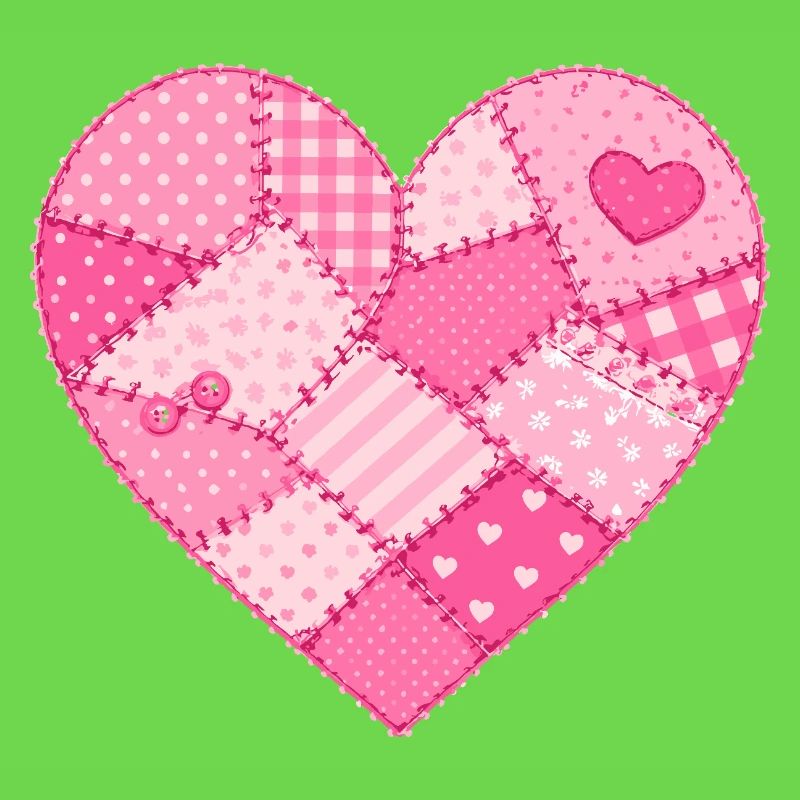 Patchwork-Herz in Rosa Quilt