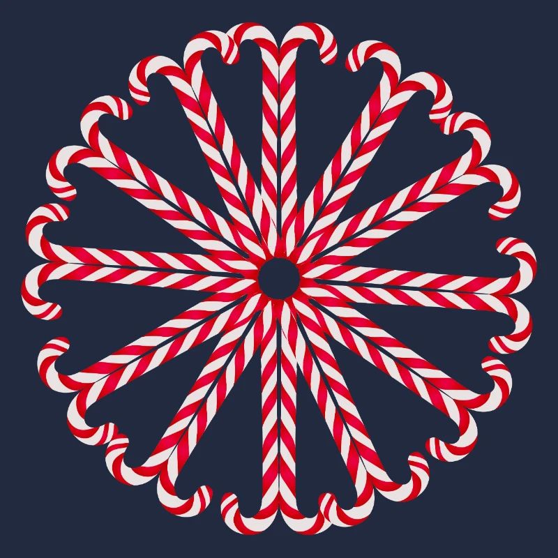 Festive candy cane mandala in red and white