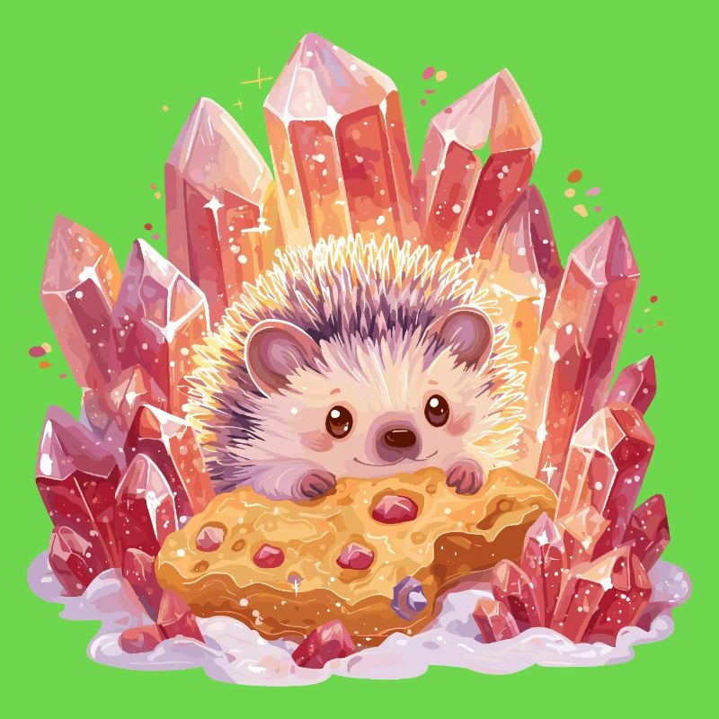 Kristall-Igel mit Cookie