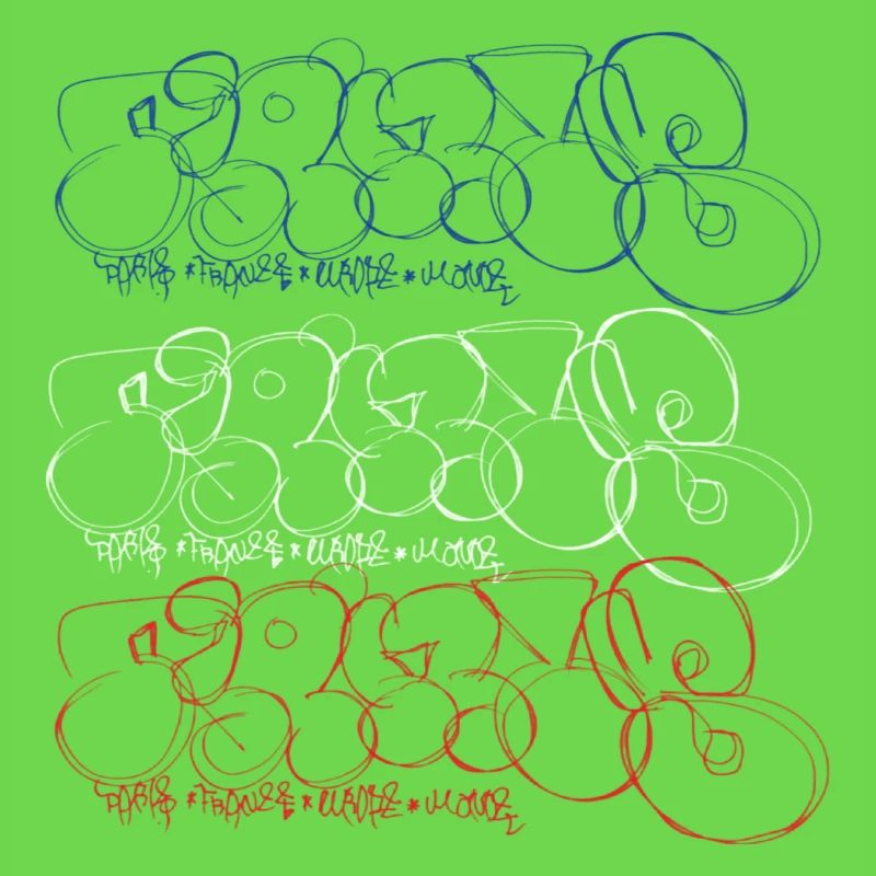 Graffiti Kunst Collage Print (Pariser Bubble Style