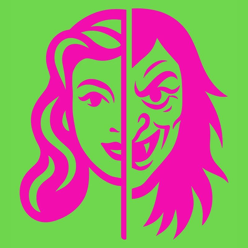 Contraste du visage divisé