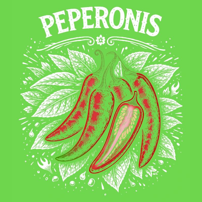 Conception de feuilles brûlantes de pepperoni