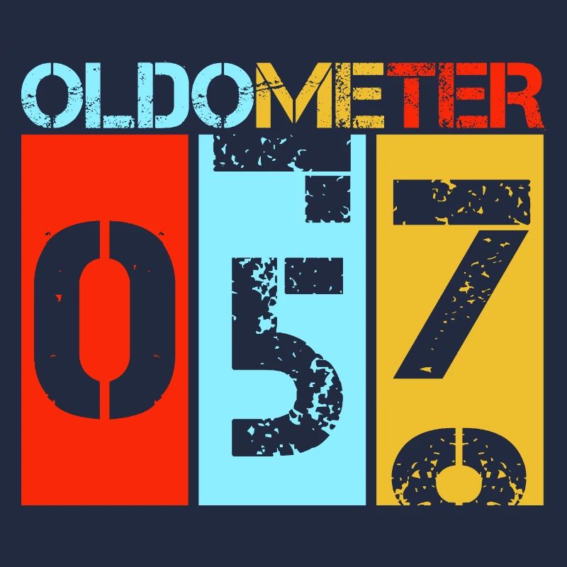 Oldometer 57 Funny 57th Birthday Retro