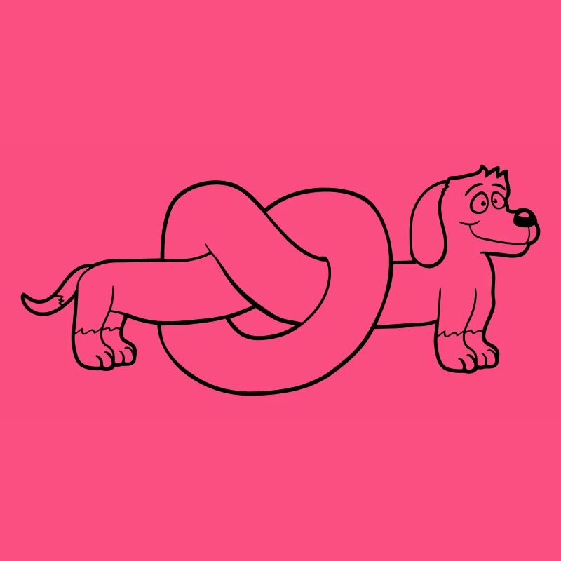 chien teckel bretzel forme noeud long corps bande dessinée
