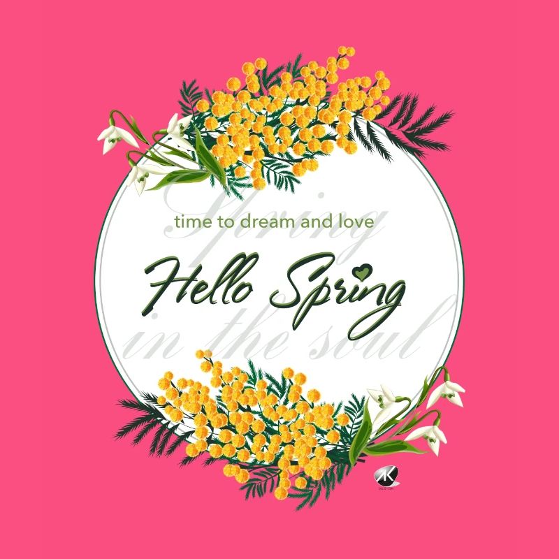 Mimosa and spring bells. Hello spring