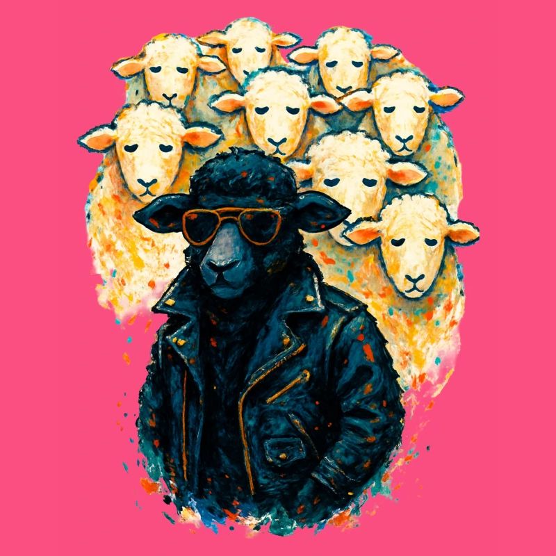 Black Sheep Nonconformist in Leather Jacket