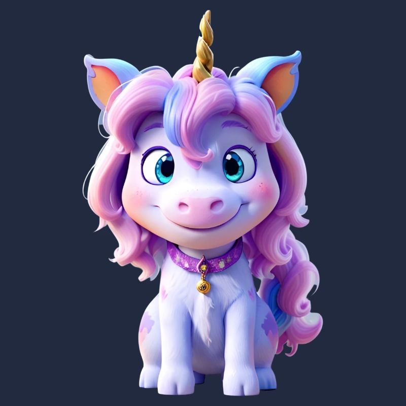 Wunderschönes kleines 3D-Einhorn