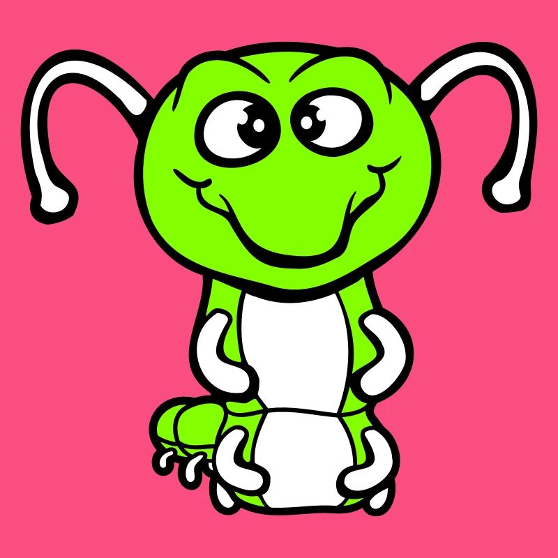 Chenille amicale douce et adorable sourit joyeuse bande dessinée