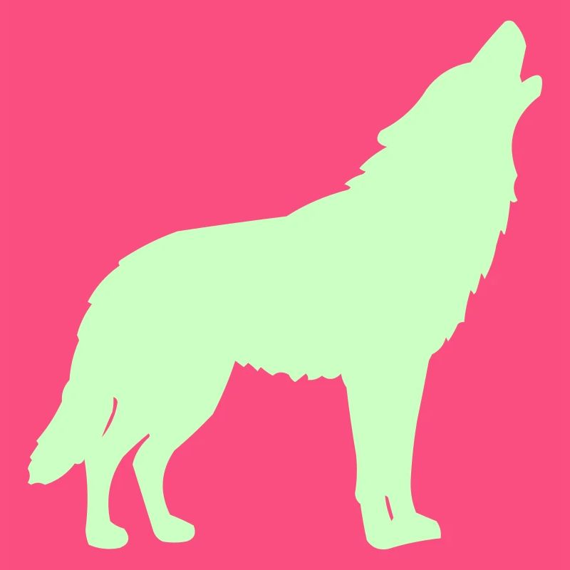 Wolf Silhouette Neon Green