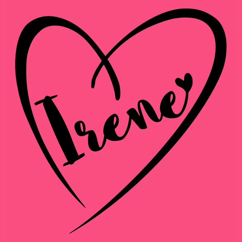 Irene's surname, first name in heart frame