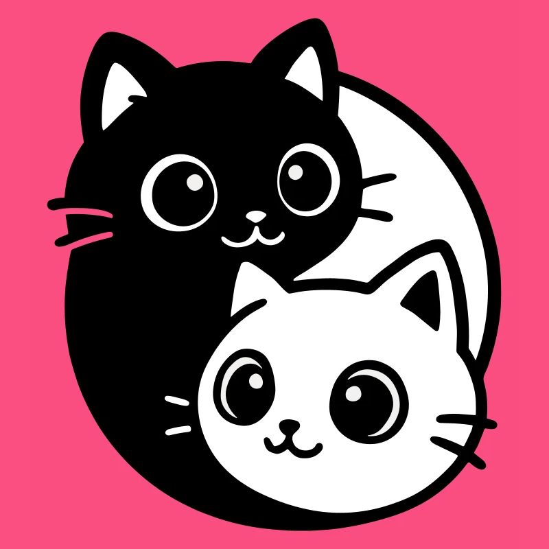 Ying Yang Cat Portrait