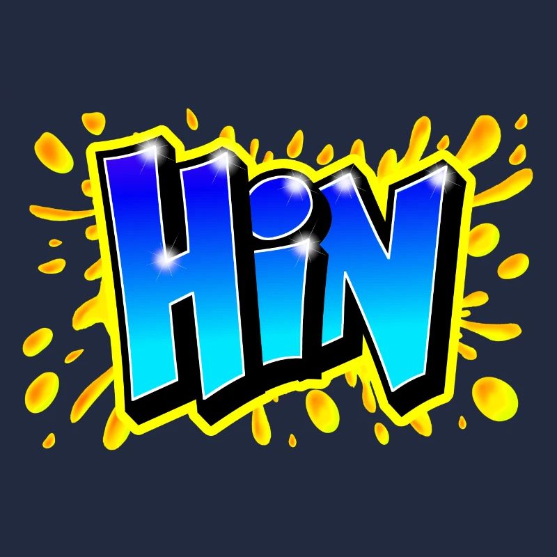 GRAFFITI FIRST NAME "HIN" PRINTABLE BY MAX THE TAGGER