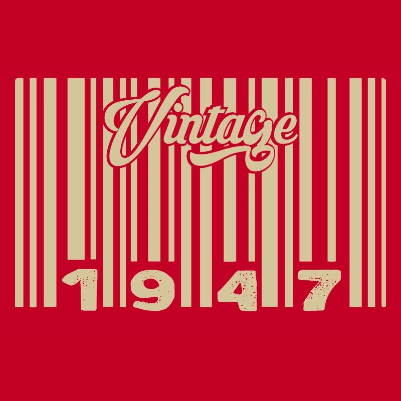 Vintage 1947 Barcode 1947: Year 2025.