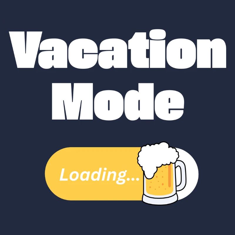 Mode vacances activé – Bière avec barre de chargement (léger)