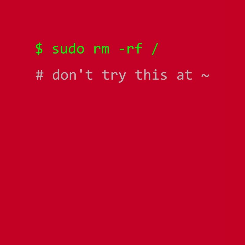 Linux Witz Sudo rm -rf Don't try this at home