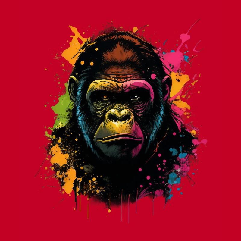 Colorful Gorilla Splash Art Expression