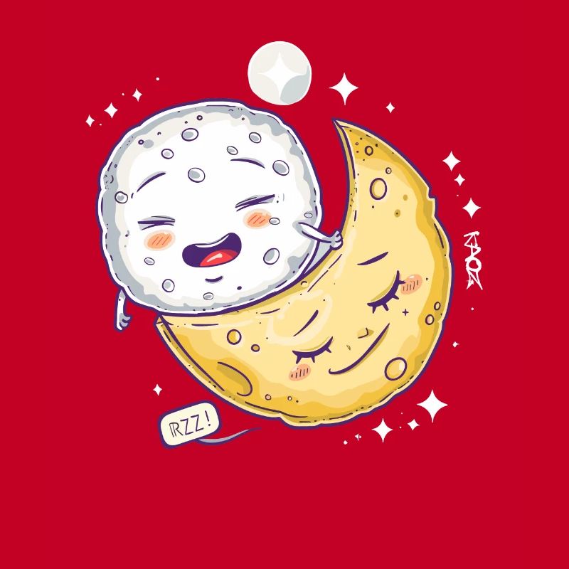 Fromage mozzarella endormi sur une lune de fromage