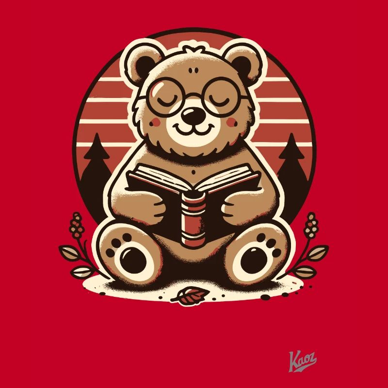 Schlauer Bär liest ein Buch