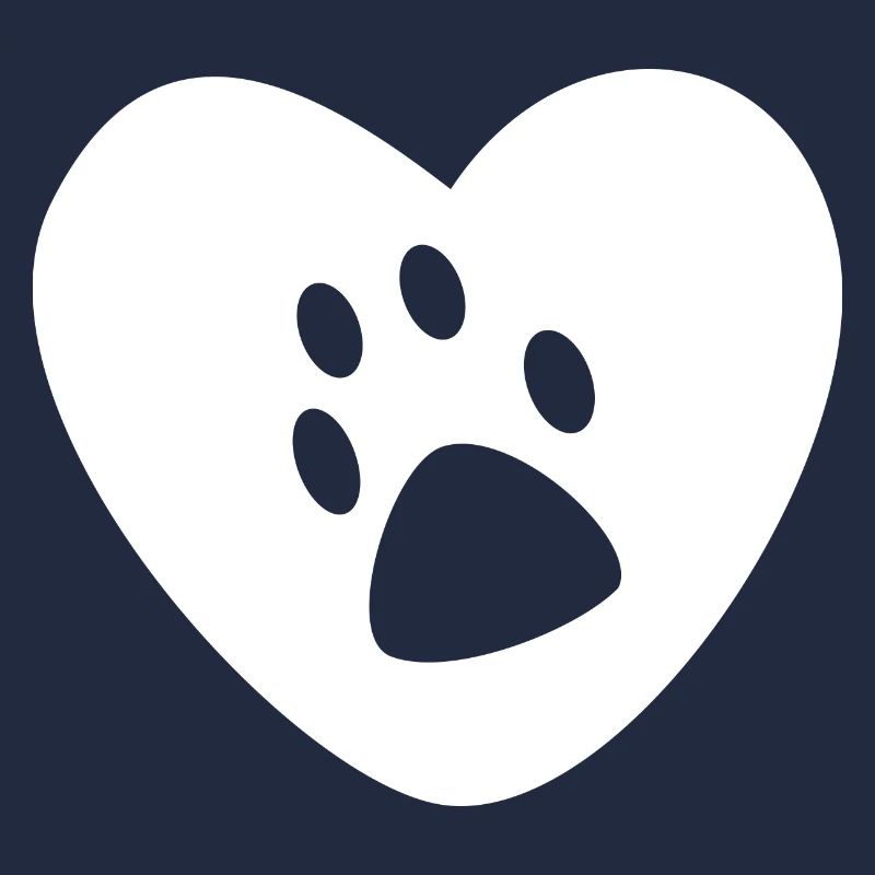 paw print on a heart