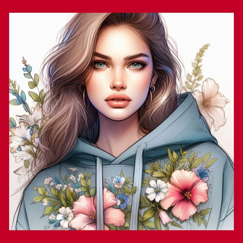 Mädchen im Sweatshirt.
