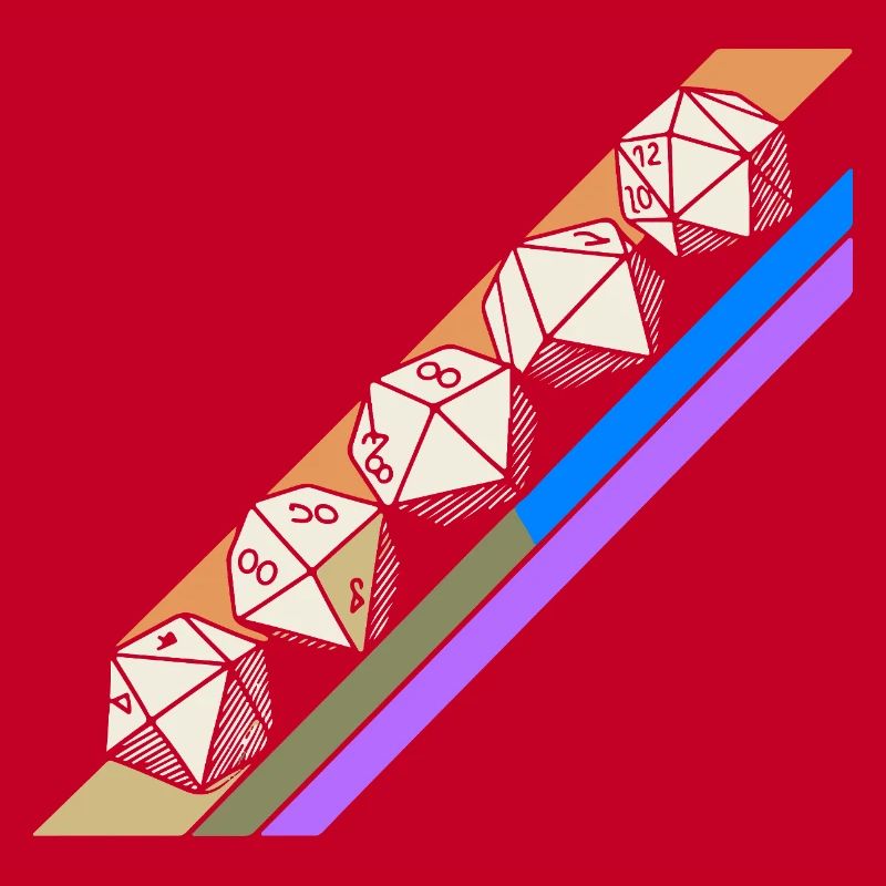Retro Minimalist Polyhedral Dice Set Tabletop RPGP