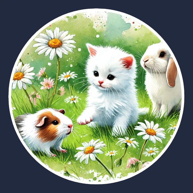 Cochons d’Inde, lapins et chatons