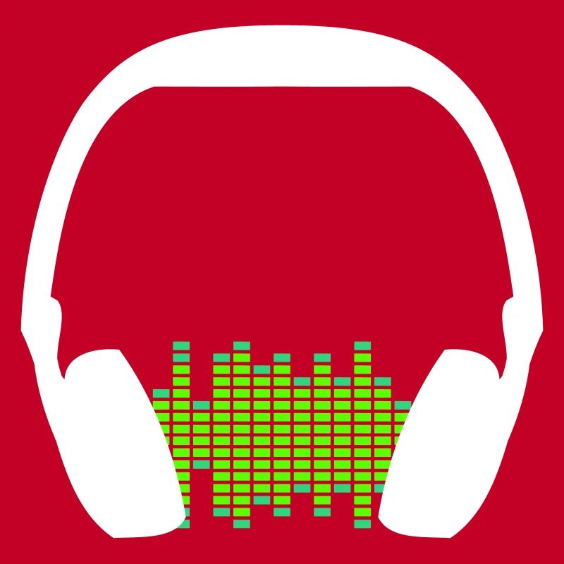 Casque Techno Music Party Equalizer Waves Logo