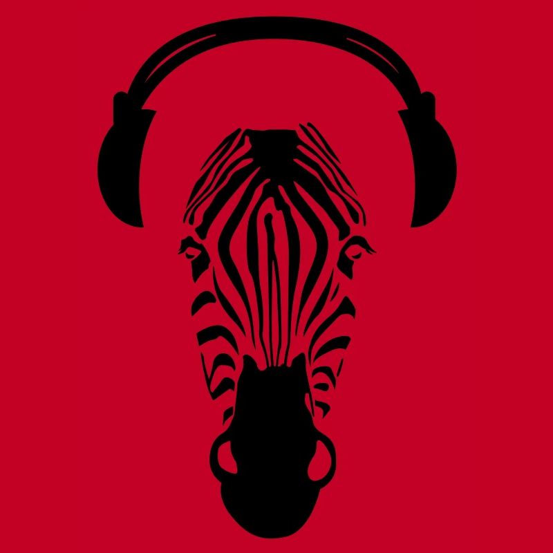 Zebra avec des écouteurs