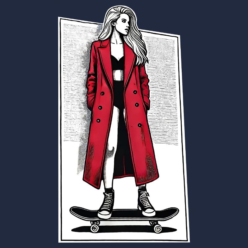 Mädchen auf Skateboard