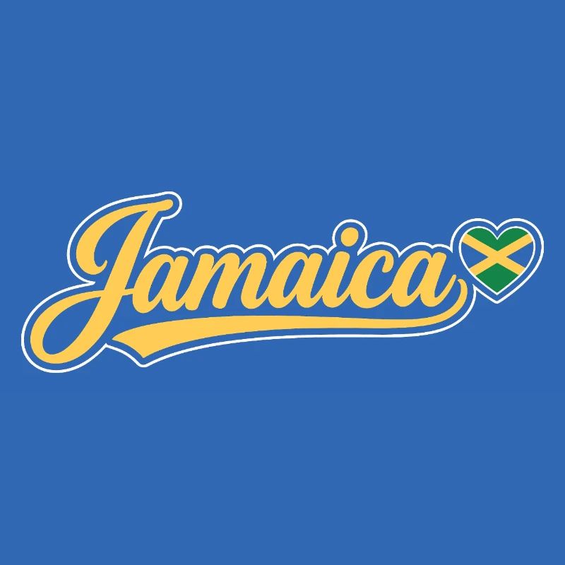 Script jamaïcain avec cœur de drapeau