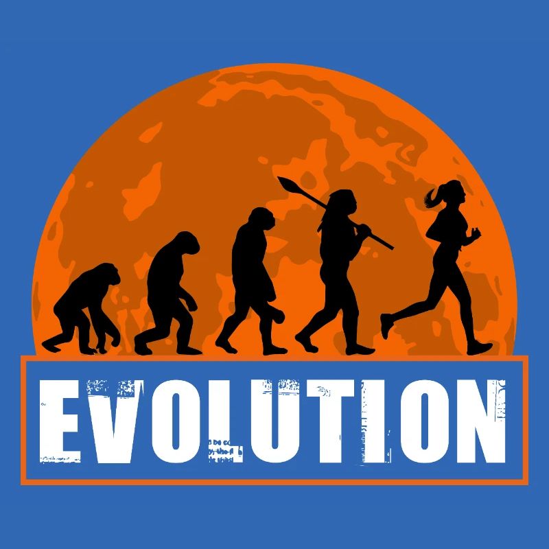 Running Evolution Running Girl Marathon Runner