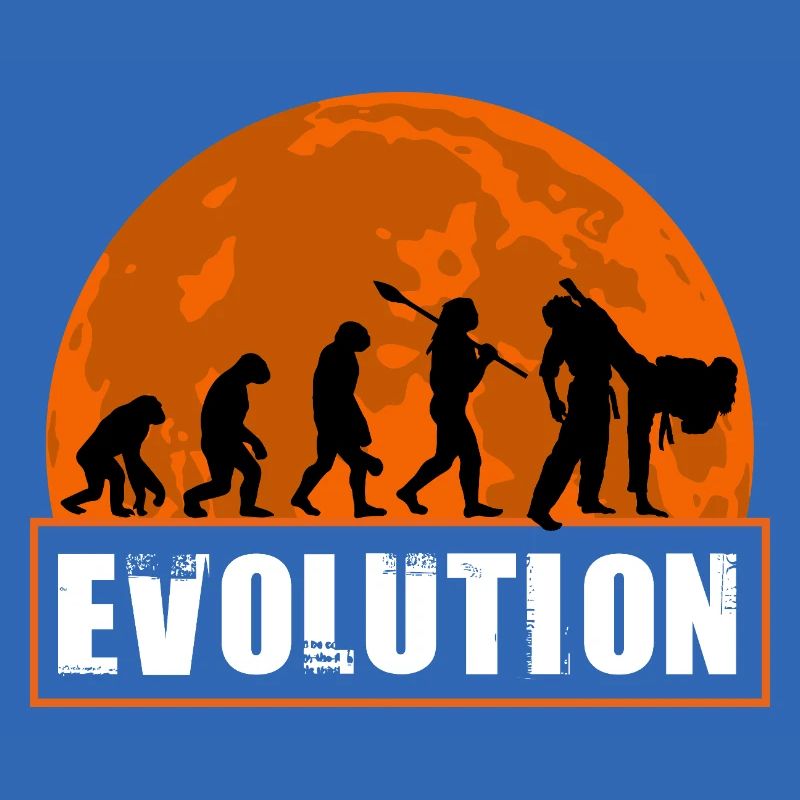 Judo Evolution Martial Arts Sunset Silhouette