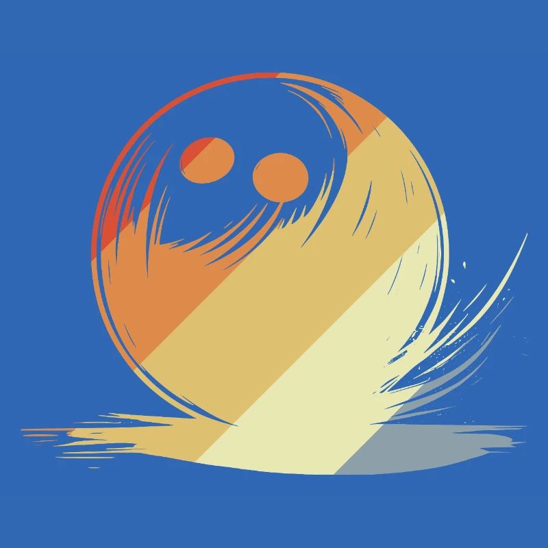 Bowling Drawing Retro Style