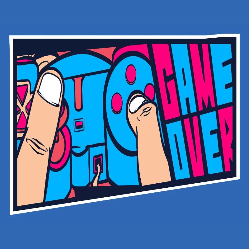 Illustration rétro de Game Over d’arcade