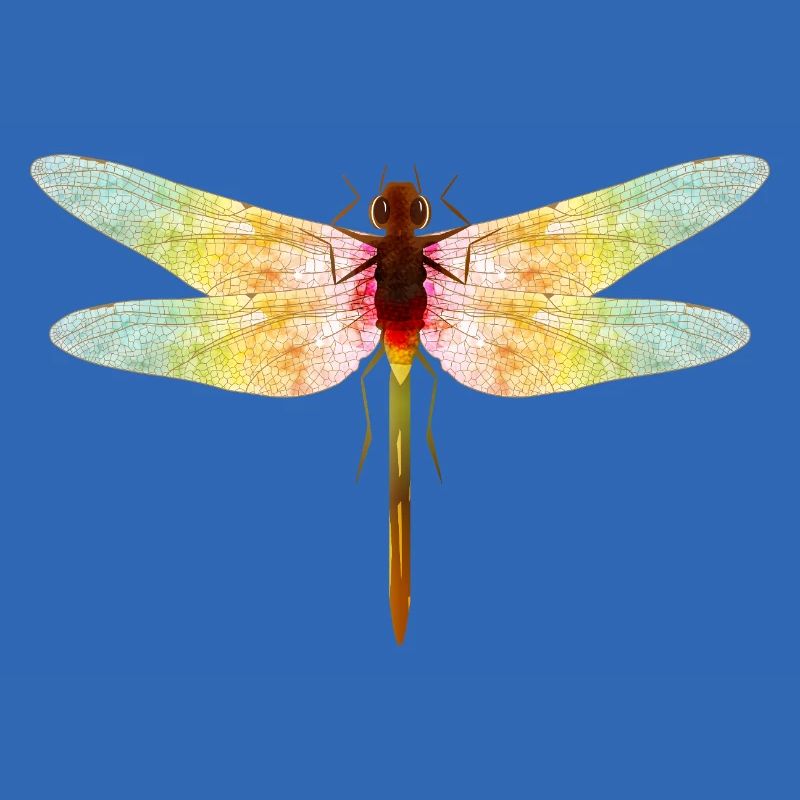 Libellule irisée – motif insecte en filigrane