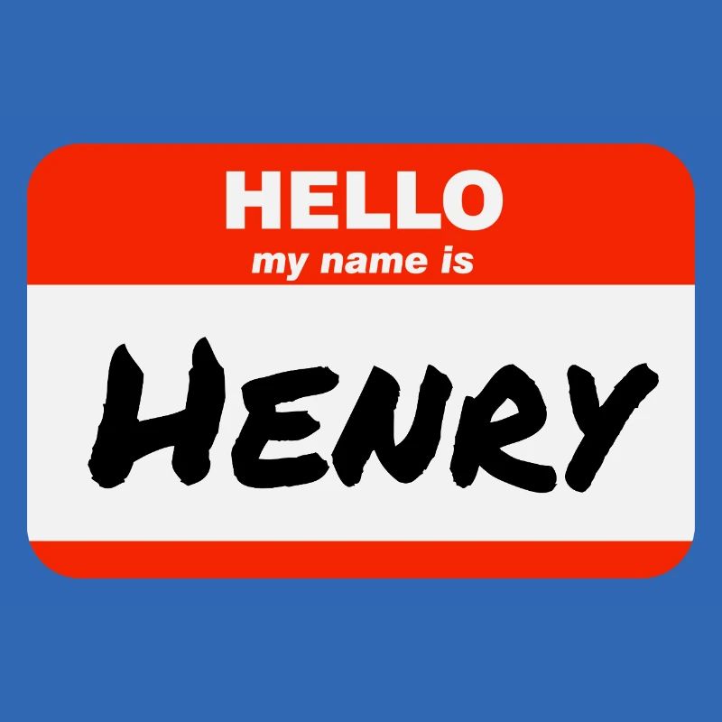 Hello My Name Is Henry Red Label with First Name
