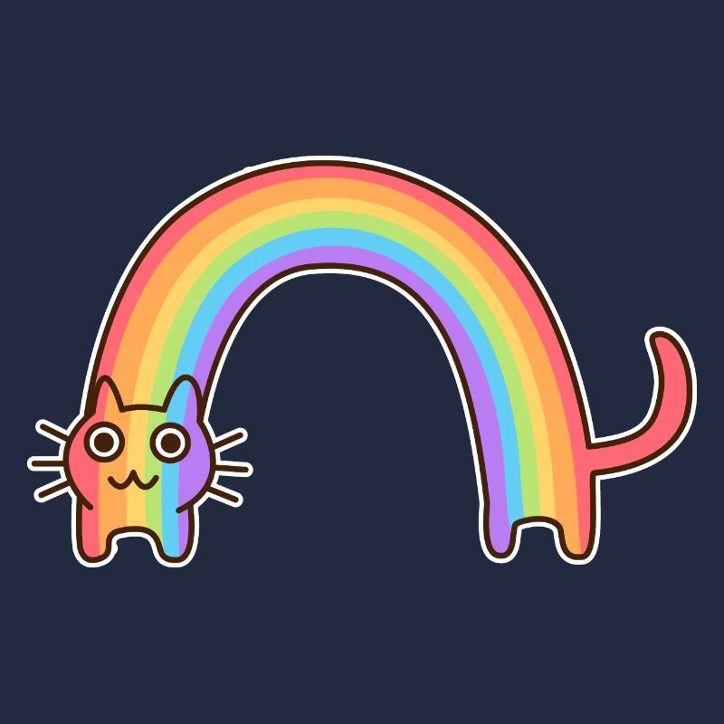 Chat arc-en-ciel. Design coloré du chat *