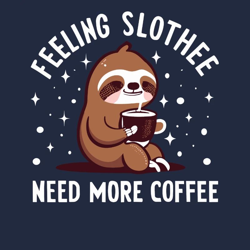 Feeling Slothee Need More Coffee Cute Coffee Lover